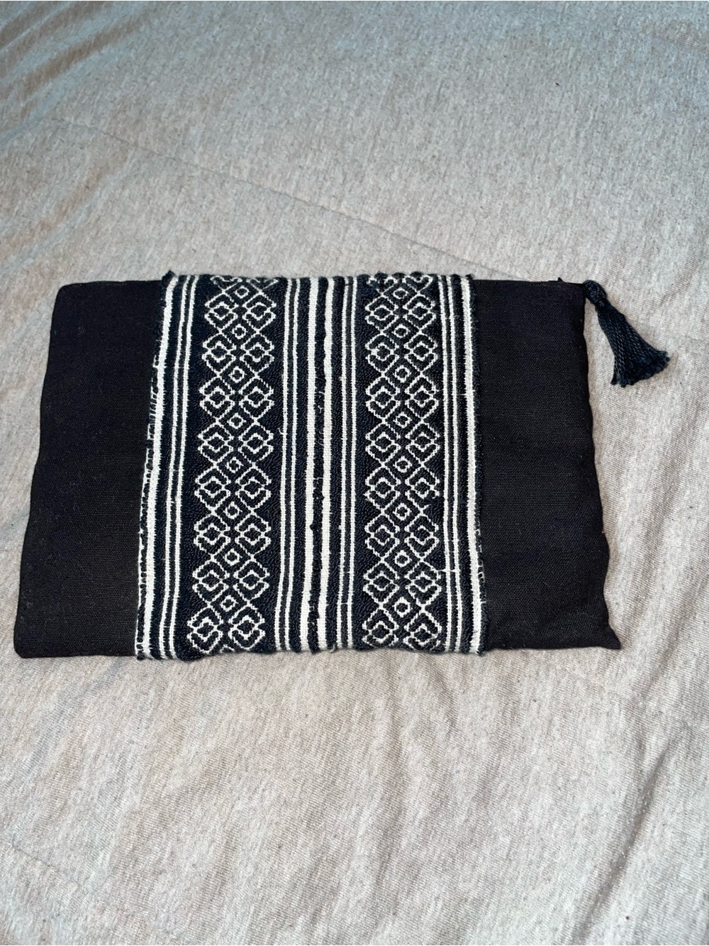 Black and White Zip Pouch - Women's Bag